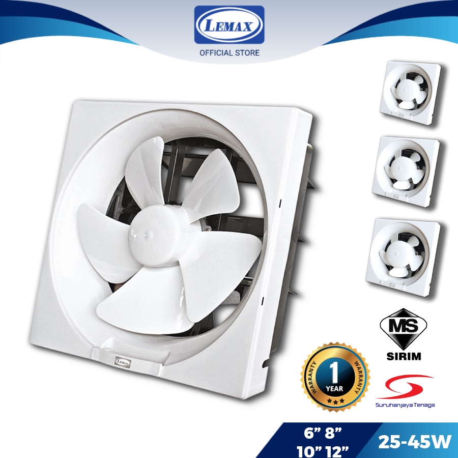 [SIRIM] LEMAX 6" 8" 10" 12" Inch Exhaust Fan Wall Ventilation Fan Good