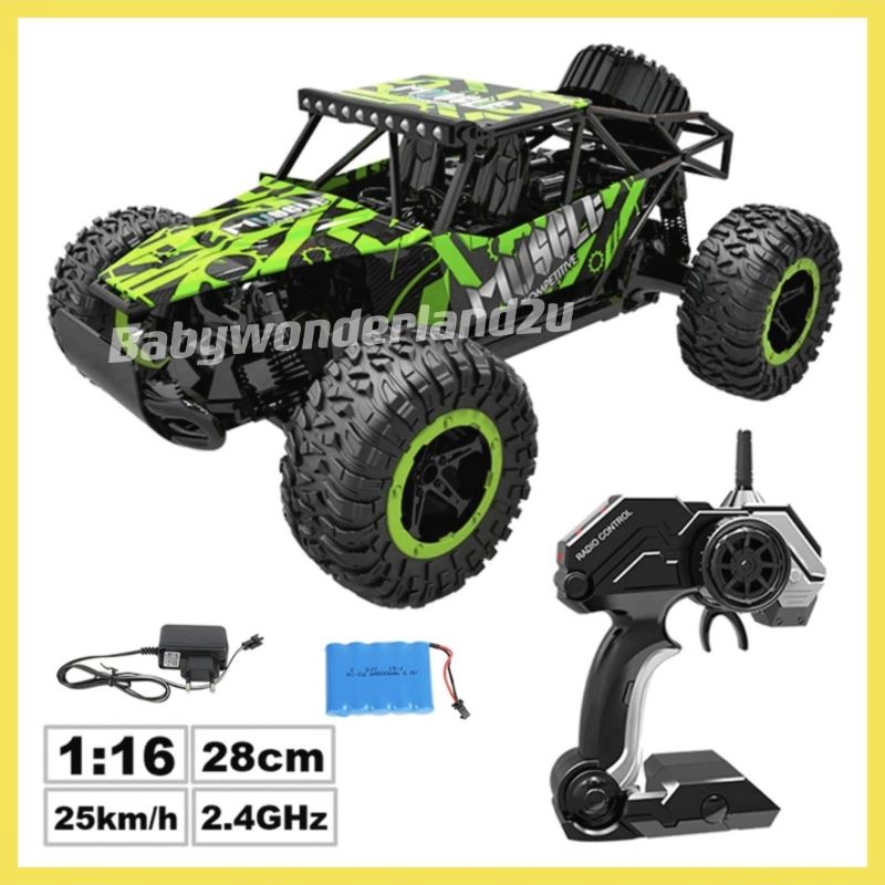 1:16 Kereta Kontrol Mainan RC Car Big Cheetah King 2WD 2.4GHz Toys High ...