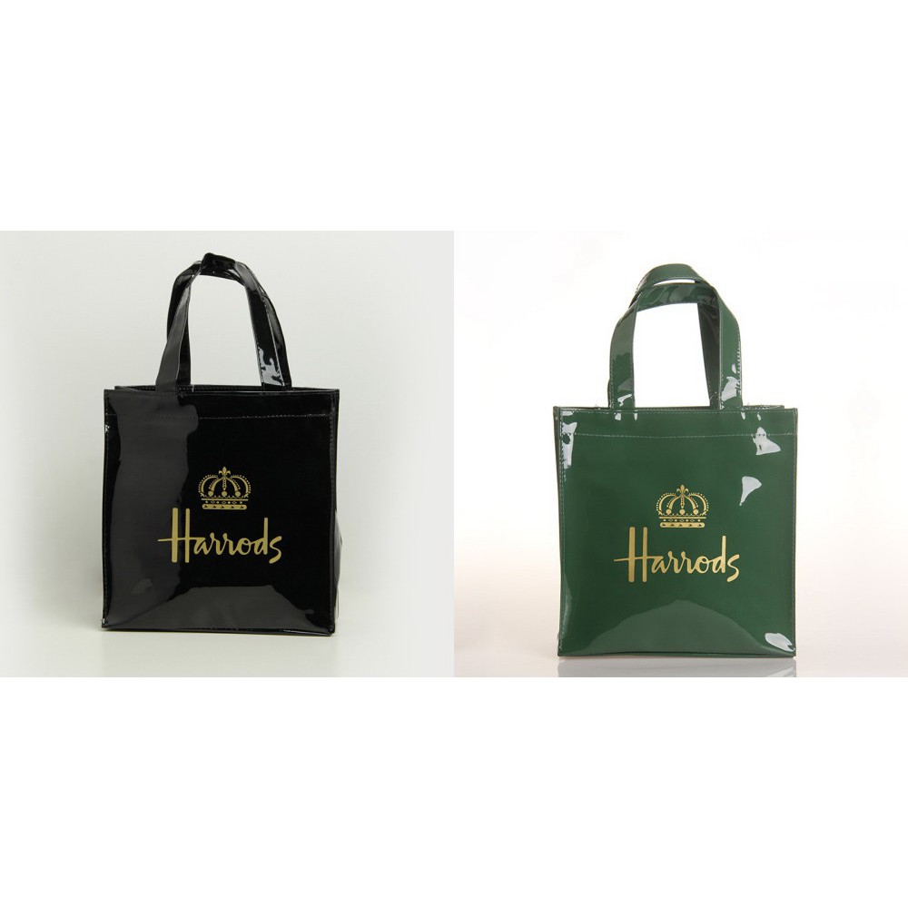 HARRODS GOLD CROWN PRINT SMALL CARRY TOTE | Shopee Malaysia