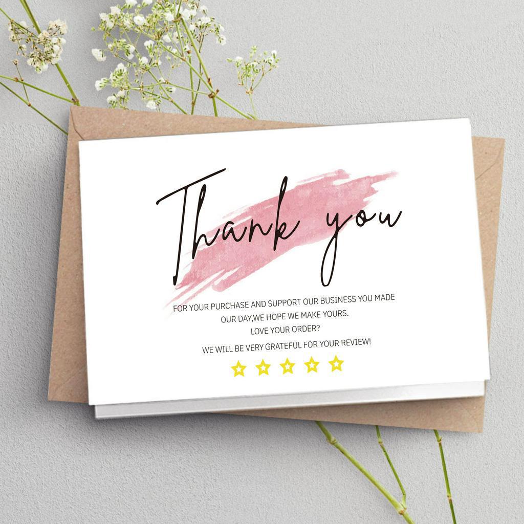 30 Pcs White Thank You Card Thank You For Your Order Card Praise Labels