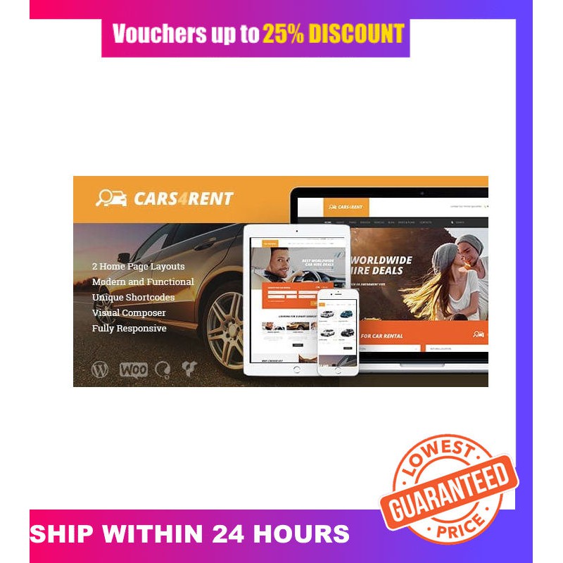 Cars4rent Car Rental Taxi Service Wordpress Theme