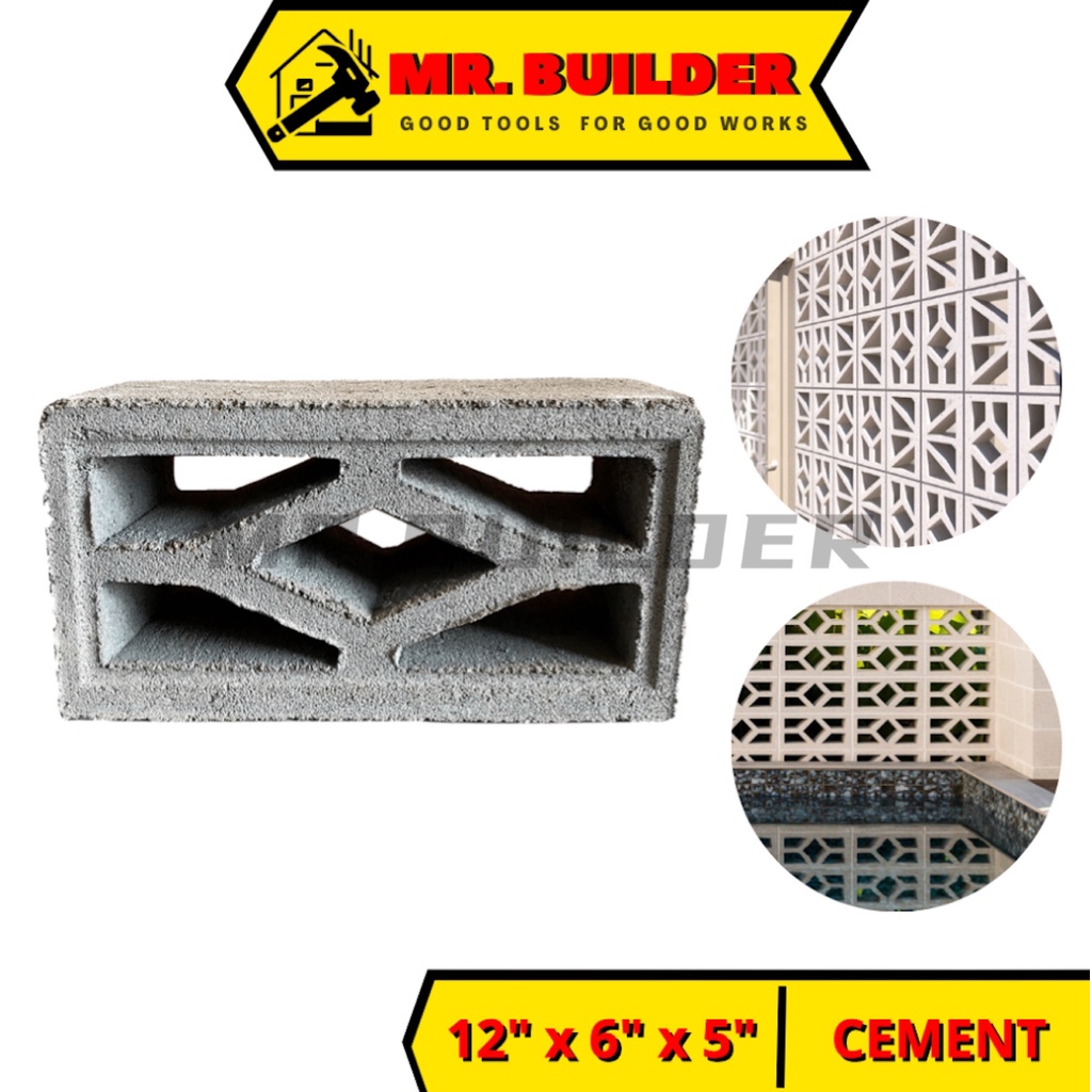 Buy Mr Builder 5 Flower Diamond Block Ventilation Block Brick Breeze Block Batu Blok Concrete Cement Garden Decoration Seetracker Malaysia