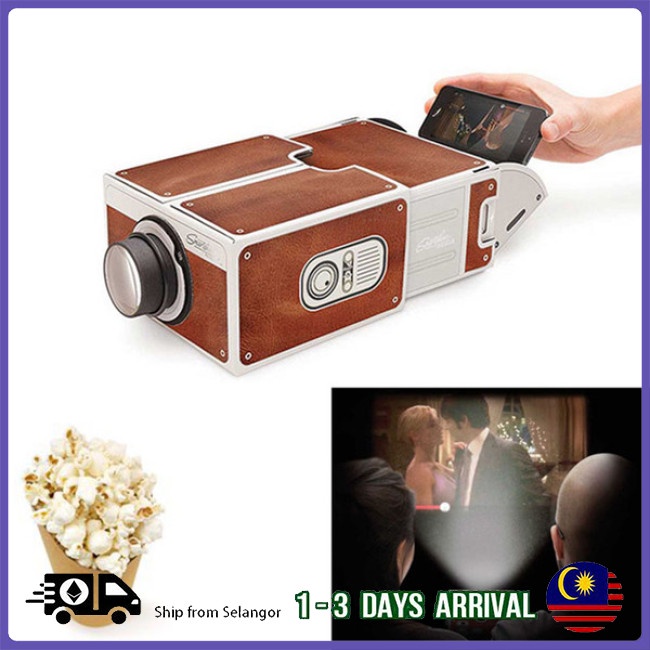 [Local shipped]DIY 3D Projector Cardboard Mini Smartphone Projector Light Novelty Adjustable Mobile Phone Projector Portable Cinema