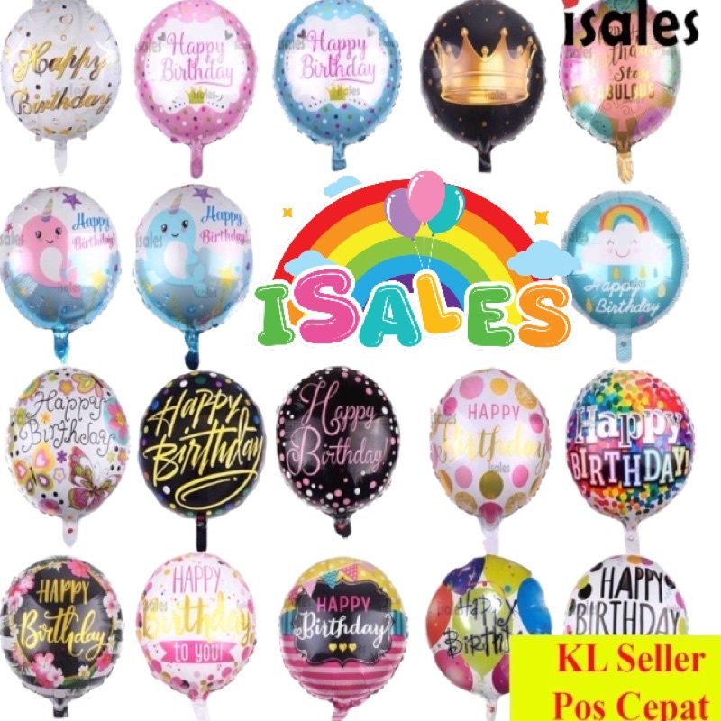 Ready Stock 18 Inch 1-50 Happy Birthday Foil Balloon Party Decoration ...