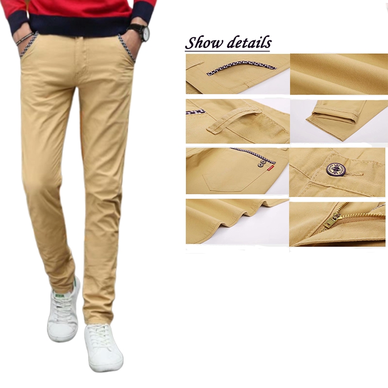 khaki pants long length