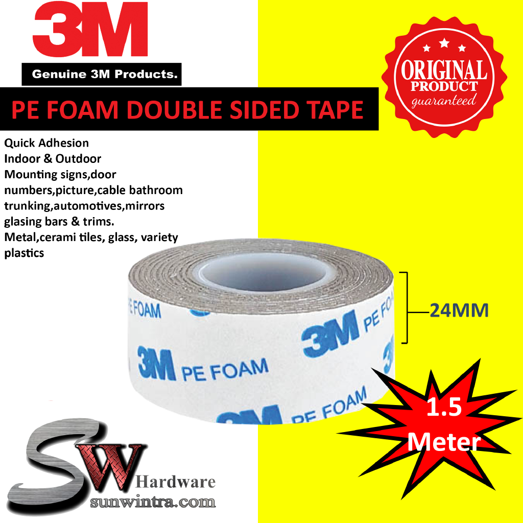 3m Original 24mm X 1 5m Pe Foam Double Sided Tape Shopee Malaysia