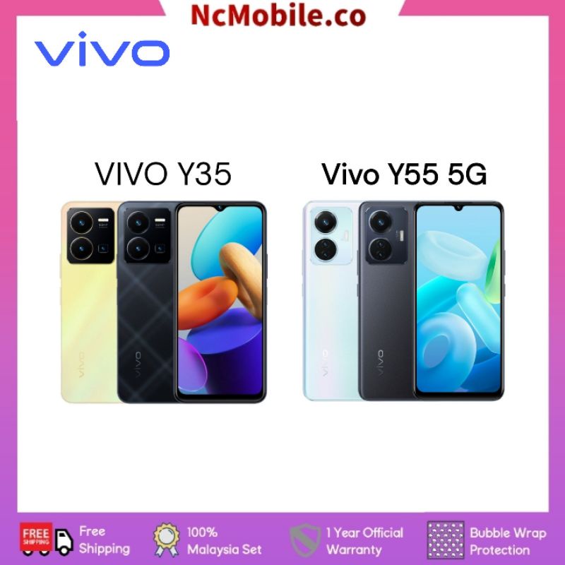 Vivo Y35 / Y55 5G | 8GB RAM 256GB ROM / 6GB RAM 128GB ROM | Shopee Malaysia