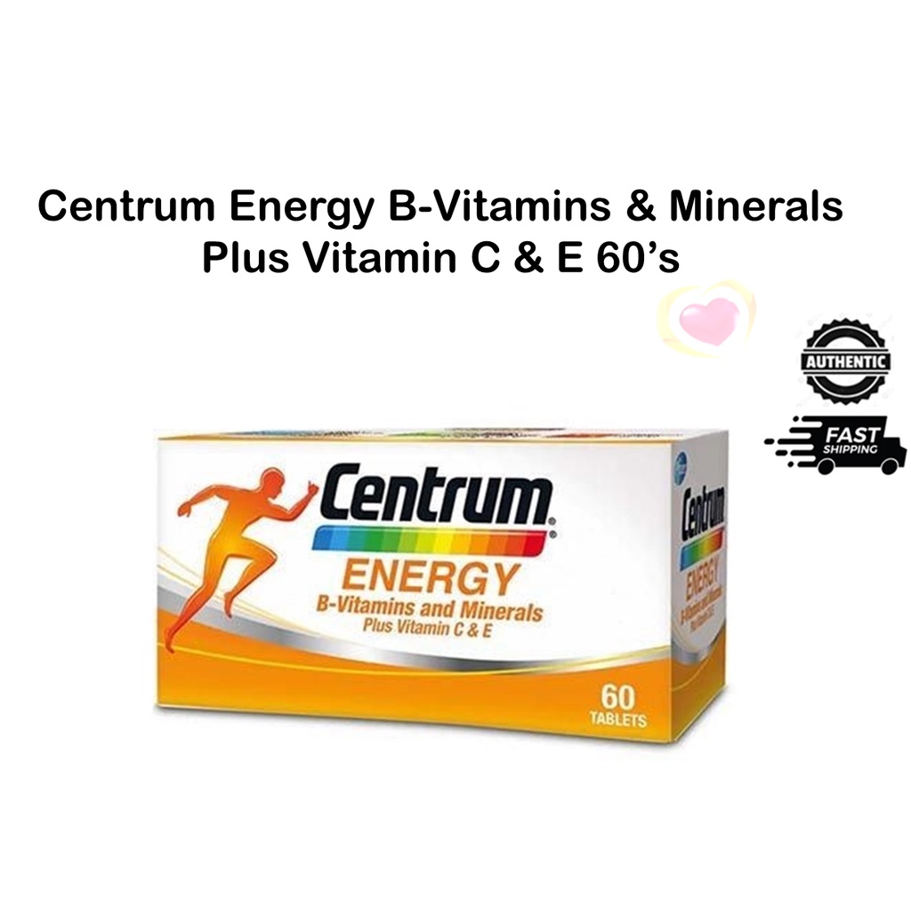 Centrum Energy MultivitaminMultimineral Plus Vitamin C & E 60's [Exp3