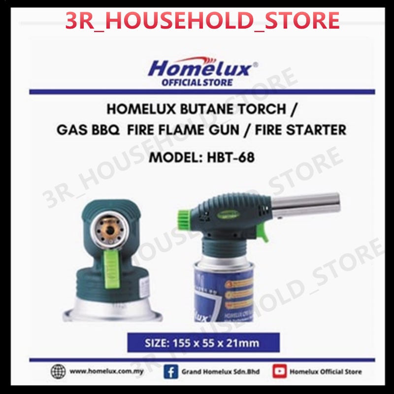 HOMELUX BUTANE GAS FIRE FLAME/GAS BBQ FIRE FLAME GUN/FIRE STARTER HBT