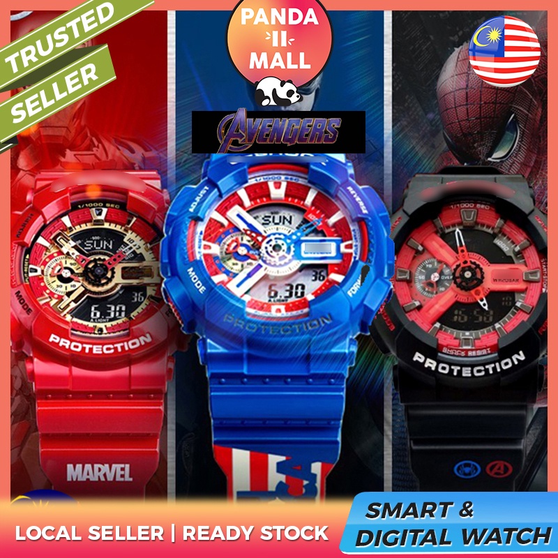 ?Malaysia 3 Year Warranty? G Sports Avengers Hero GA-110 Digital Men Women Kid Watch Jam Tangan Lelaki Perempuan Kanak