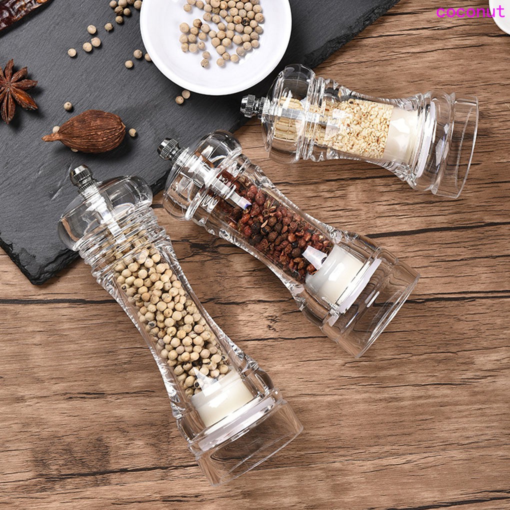 Acrylic Grinder Pepper Mill Manual Crusher Ceramic Core Multifunctional Cruet Kitchen Tool