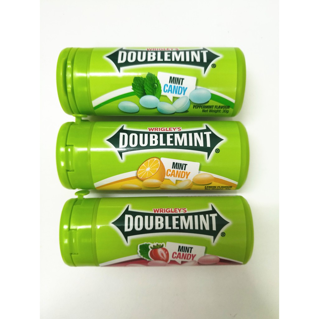 30G WRIGLEY'S Doublemint Mint Candy (Peppermint, Lemon, Strawberry