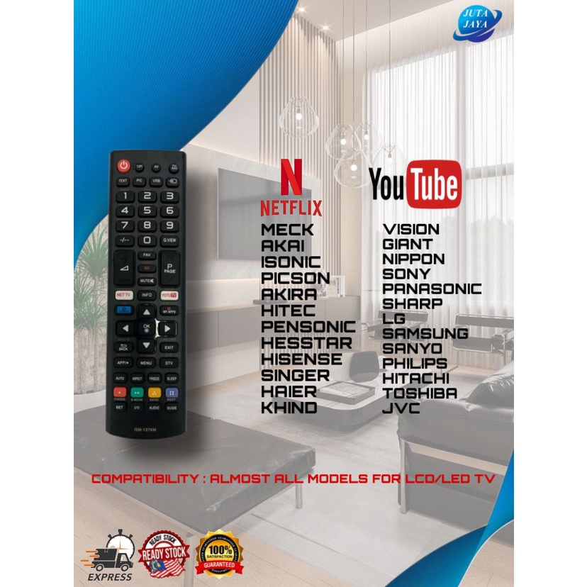 RML1376M L1376M ASIA & MALAYSIA UNIVERSAL BRAND SMART TV LCD LED