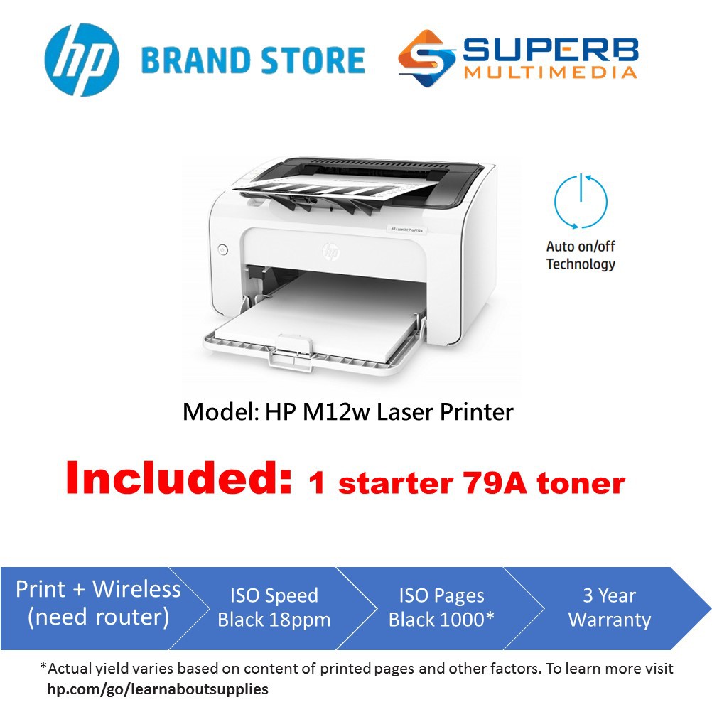 HP LaserJet Pro M12w Printer | Shopee Malaysia