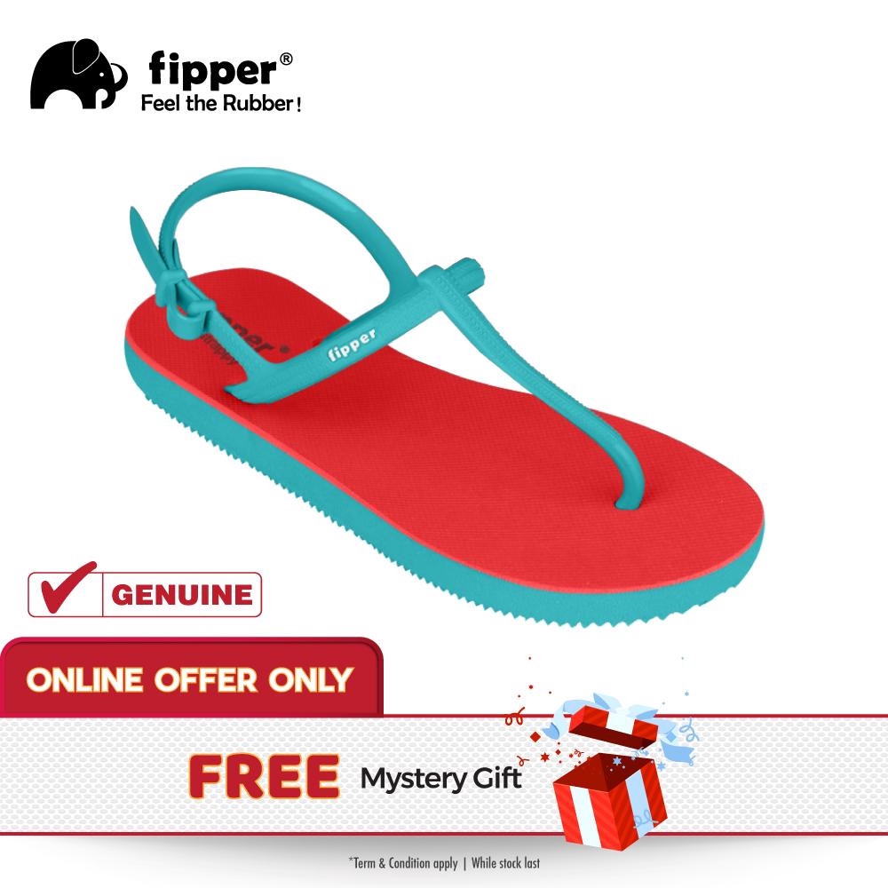  Fipper  Strappy Rubber Womens Sandals  in Red Turquoise 