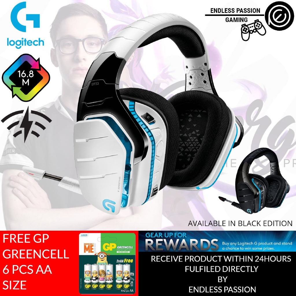 Logitech G933 Artemis Spectrum Wireless Rgb 7 1 Dolby And Dst Surround Sound Gaming Headset Pc Ps4 Xbox One Swi Shopee Malaysia