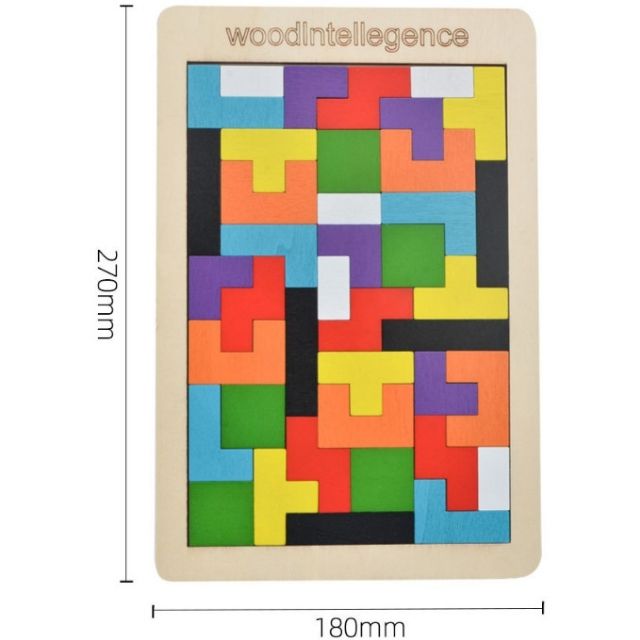 Wooden Tetris Puzzle Tangram Education Toys Free Gift Shopee Malaysia