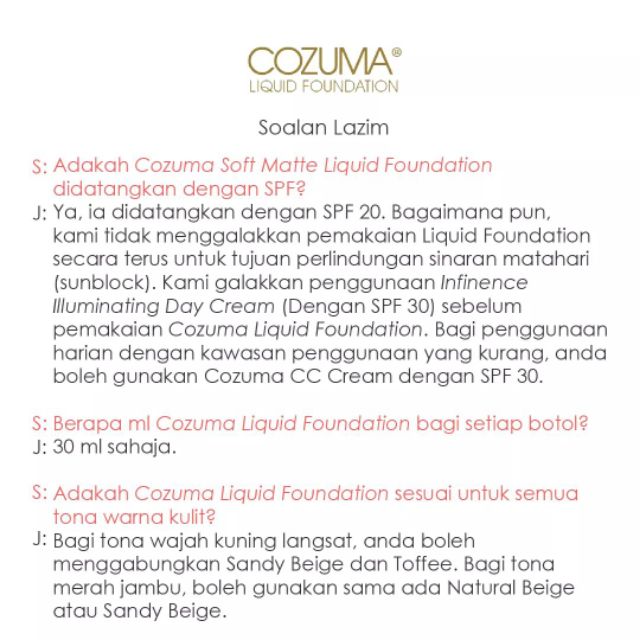 cozuma liquid foundation
