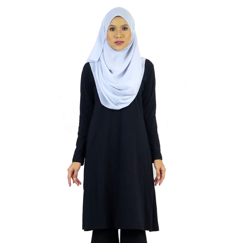 AQEELA Basic Mini Jubah - Black AQ961A