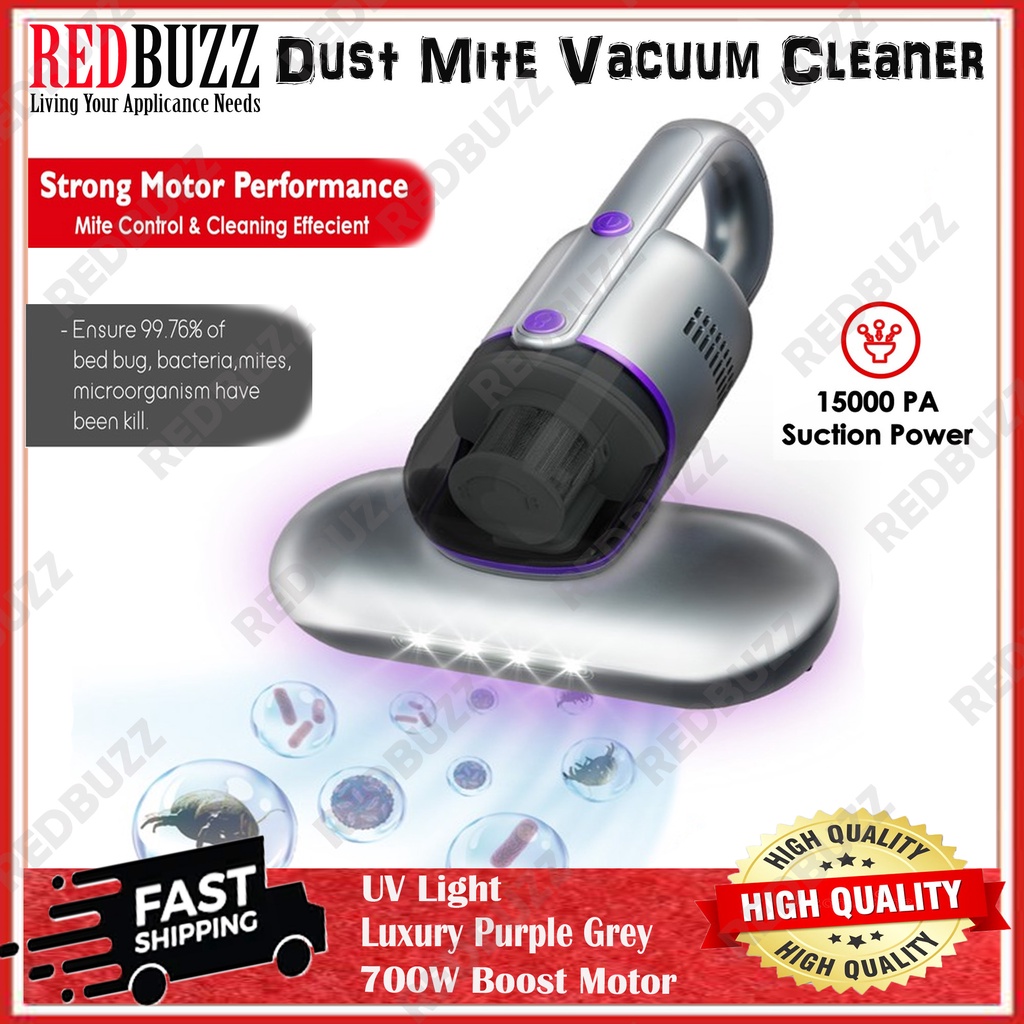 REDBUZZ 700W Dust Mite Vacuum Cleaner Dust Mite Killer Ultra UV Light Sterilization Handheld Vacumn Cleaner