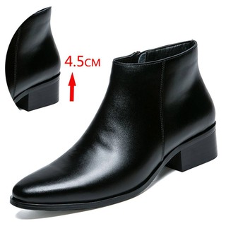 Christmas Men's Kasut Formal Lelaki Cow Leather Ankle Boots Business Black Dress Boot Heigh Top Ready Stock