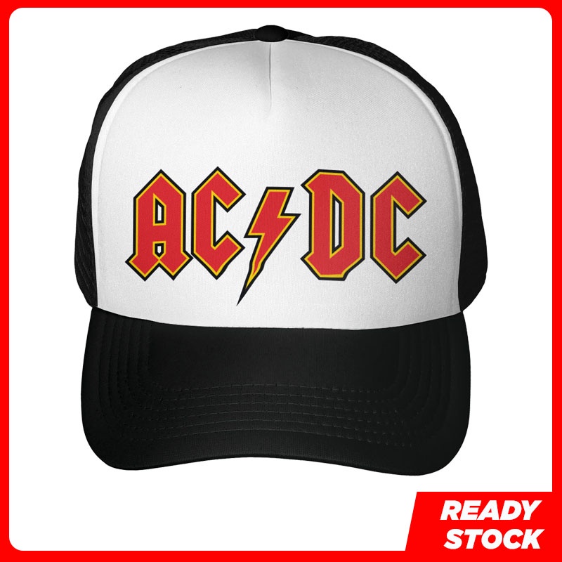 AC/DC Red on White Hard Rock Band Adjustable Baseball Cap 