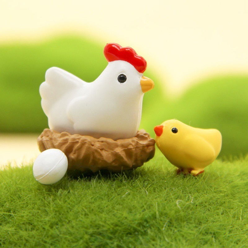 Must Have home supplies Figurines Cute Mini Chick\/egg\/coop Chicken Family Garden Miniatures Reliable - Image 3
