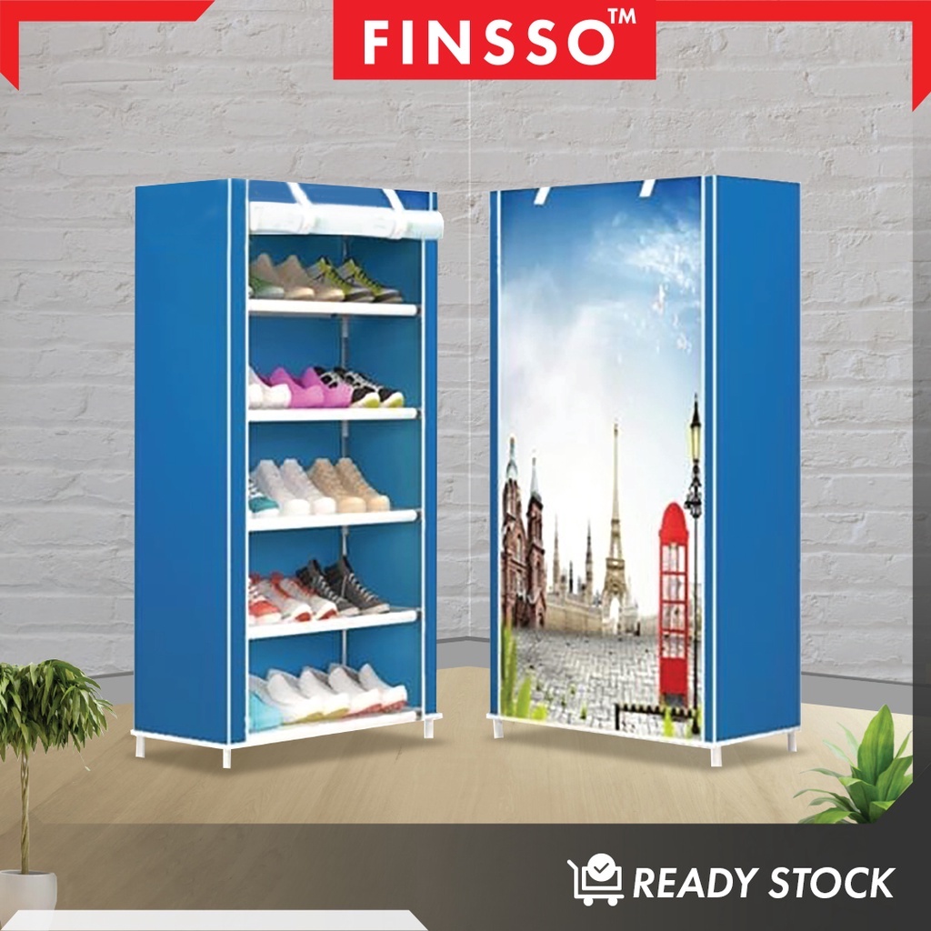 READY STOCK FINSSO : SHOE RACK WARDROBE/ Non-Woven Cloth Shoe Rack/ Rak Kasut