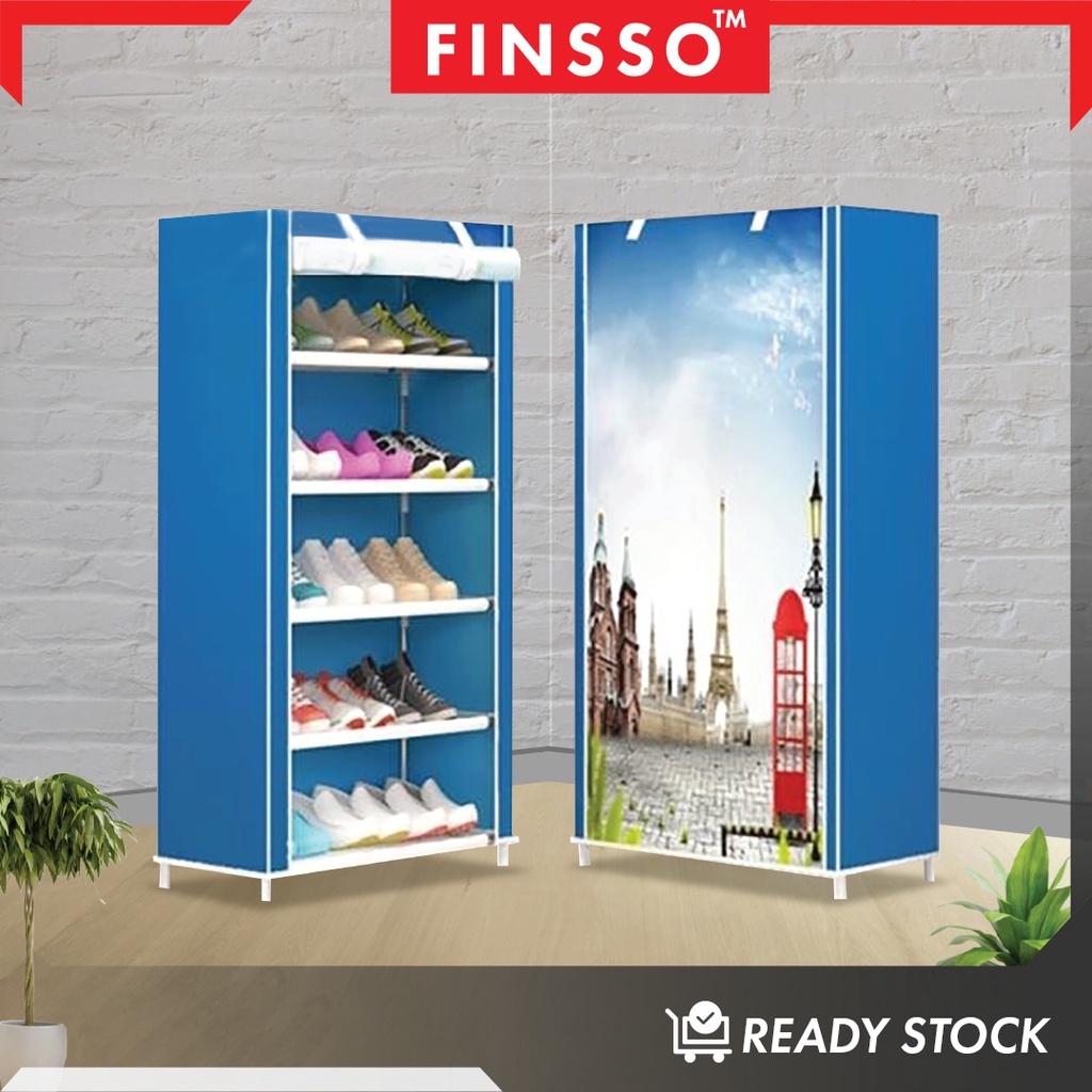 READY STOCK FINSSO : SHOE RACK WARDROBE/ Non-Woven Cloth Shoe Rack/ Rak Kasut