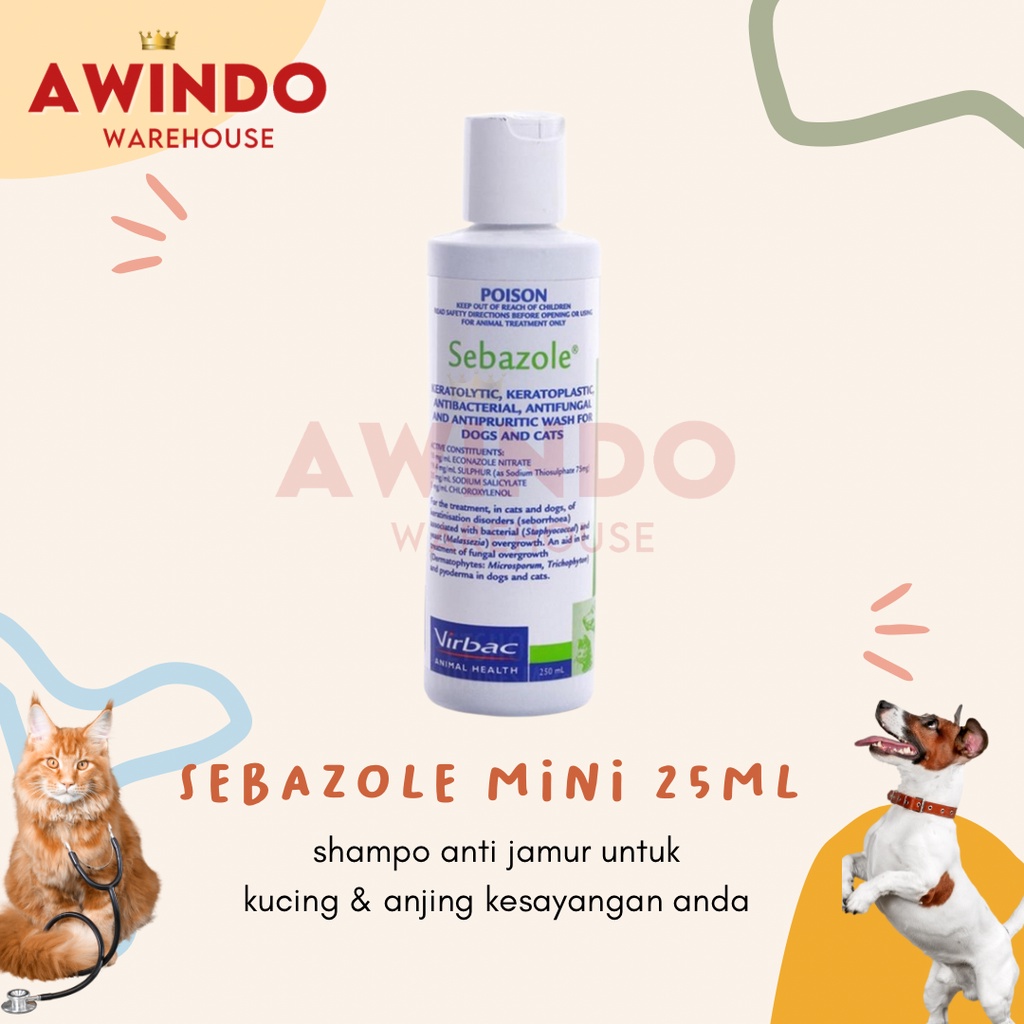Sebazole 25ML Sebazole Shampoo Anti Fungus Scabies Dog Cat Shampoo