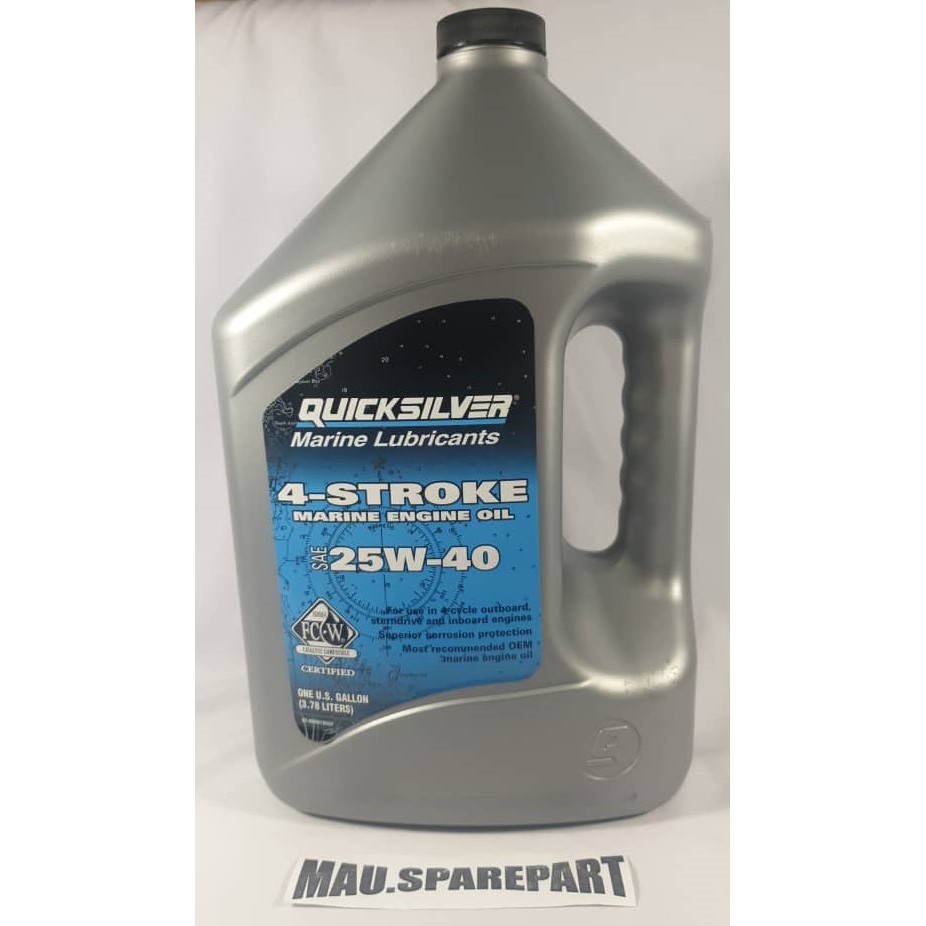 QUICKSILVER 4-Stroke Marine Engine Oil FC-W SAE 25W-40 3.78Liter P/N:92 ...