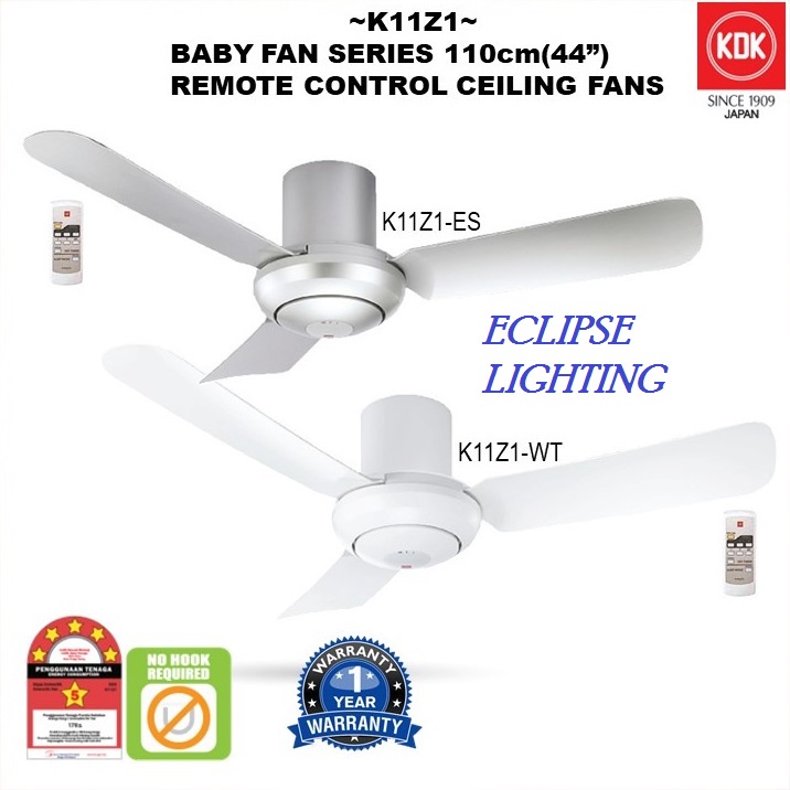 KDK K11Z1ES 44" Baby Fan Series Remote Control Ceiling Fan / Kipas