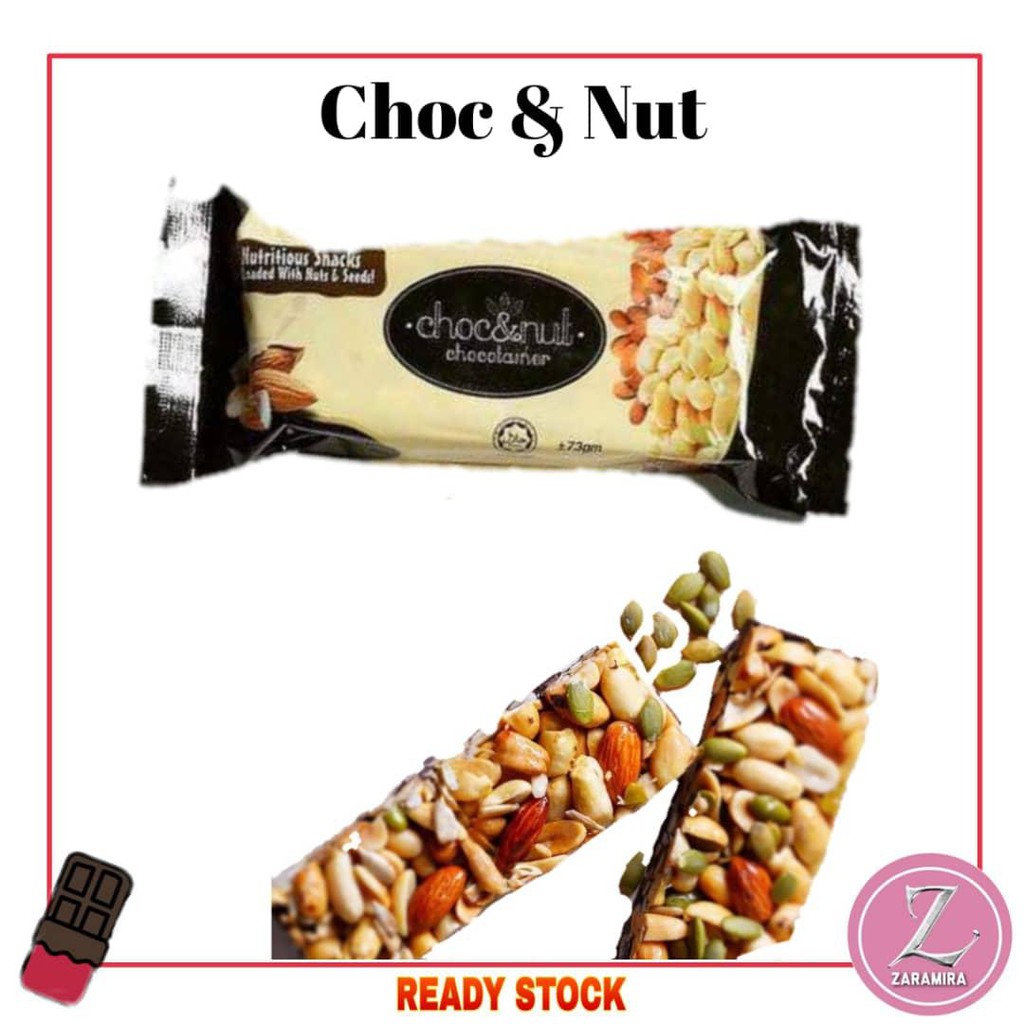 Chocotainer Choc&Nut Chocolate Bar Halal Homemade Healthy Shopee