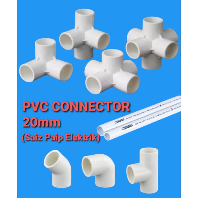 20mm PVC (20mm Inner Diameter) PIPE FITTING JOINT CONNECTOR 3 4 5 6 way