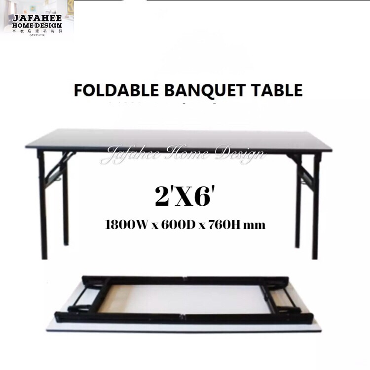 Jfh Folding Table Banquet Table 180 X 60 X 76 Cm 2 X 6 Shopee Malaysia