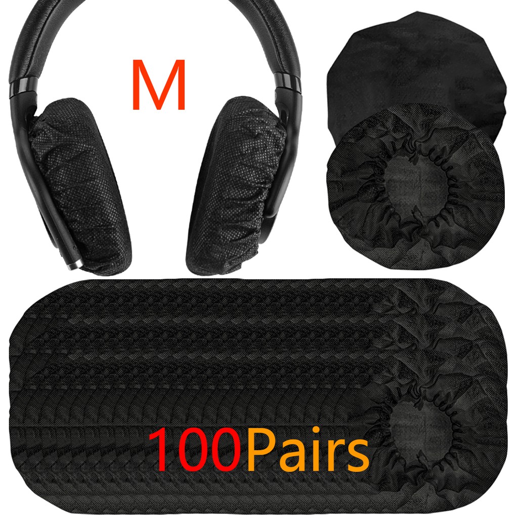 GEEKRIA 100Pairs Stretchable Headphone Earpad Covers Office Headset Disposable Sanitary Earcup Fits Telephone Headset Computer Headset 1.2-2.4 inches Headphones Call Center Headset 