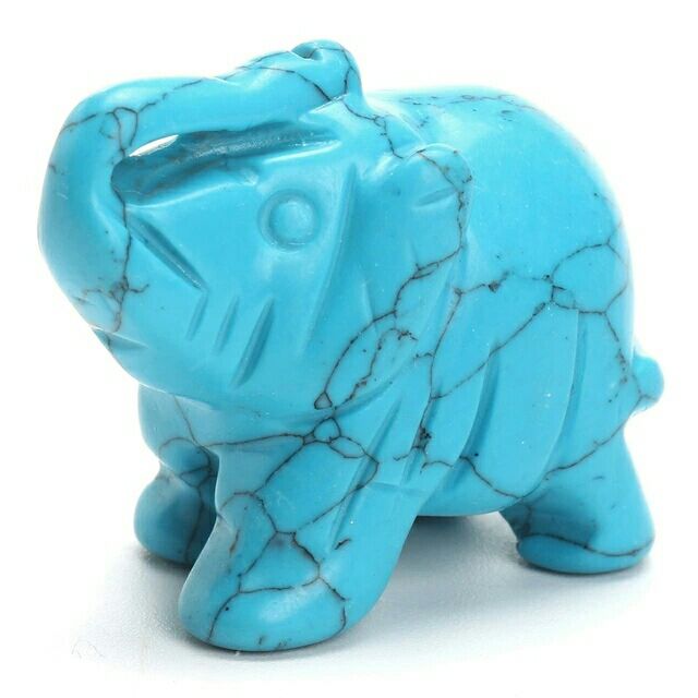 Turquoise Elephant Crystal Gemstone Animal Feng Shui Figurine Statue  Ornament | Shopee Malaysia