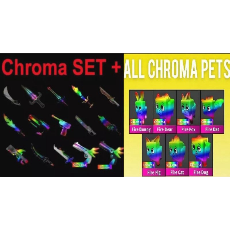 Roblox MM2 Murder Mystery 2 Chroma Set 22 Items (Virtual Items ...