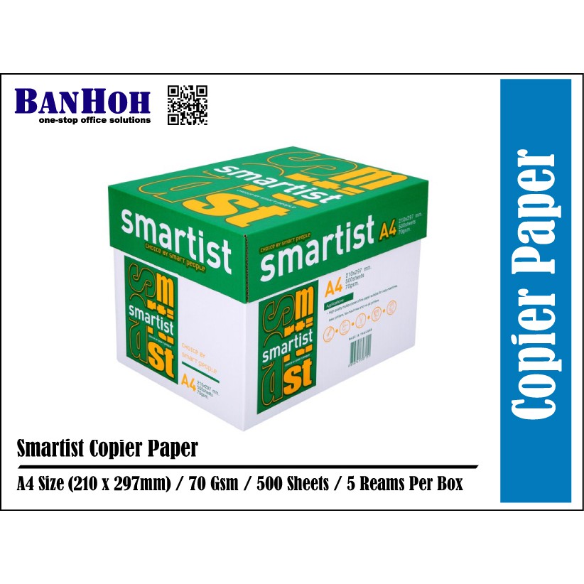 Double A Manufacture Smartist A4 Paper 70Gsm Copier Paper 500's (5