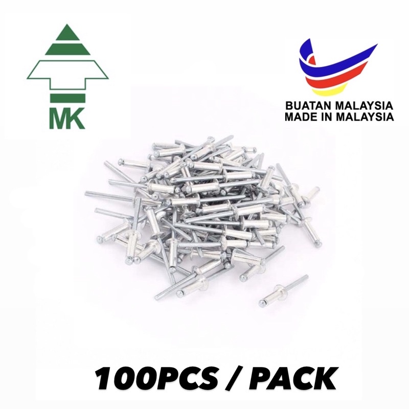 Original Mk Mild Steel Blind Rivet Made In Malaysia Pcs Pkt Shopee Malaysia