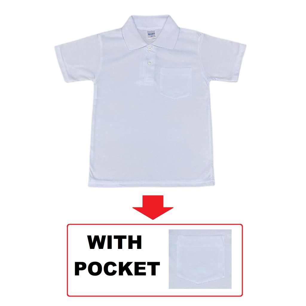 White Shirt / Baju Putih Unisex SIZE : 24 – 54 ( B025 ) Short Sleeve Collar School / Lengan Pendek Berkolar Sekolah