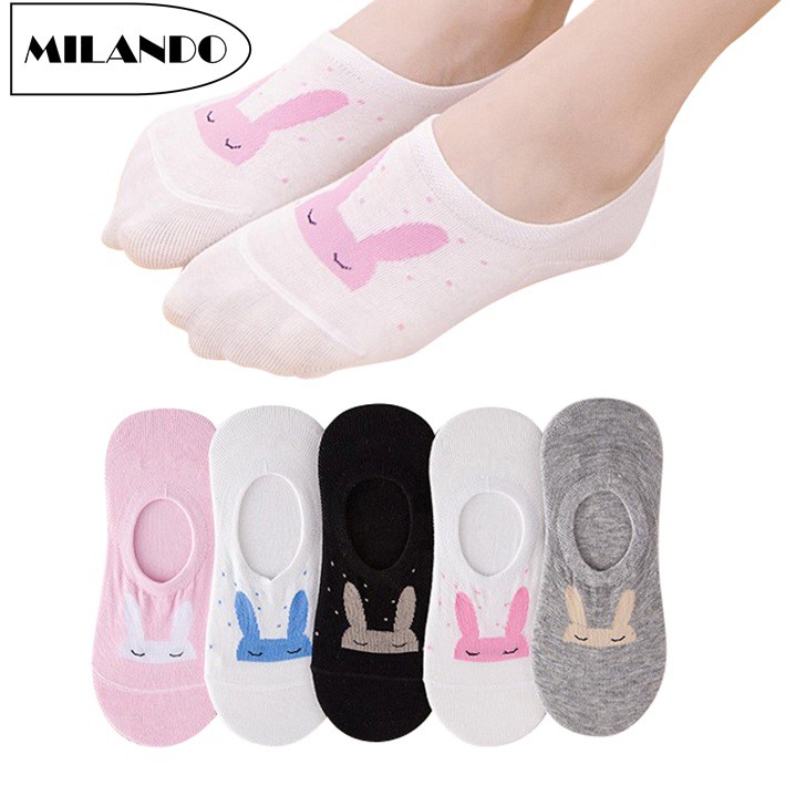 (5 Pairs) MILANDO Unisex Low Ankle Sport Cotton Women Ladies Socks Sock Stoking