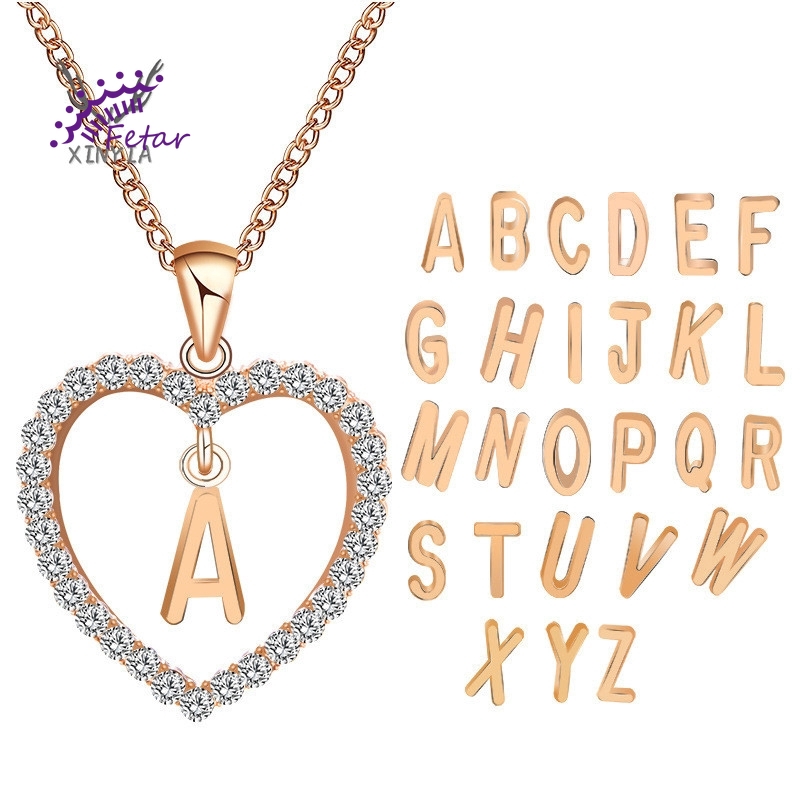 P Z Necklace Titanium Gold Fashion Letter Chain Pendant 26 Gift English Letter Shopee Malaysia