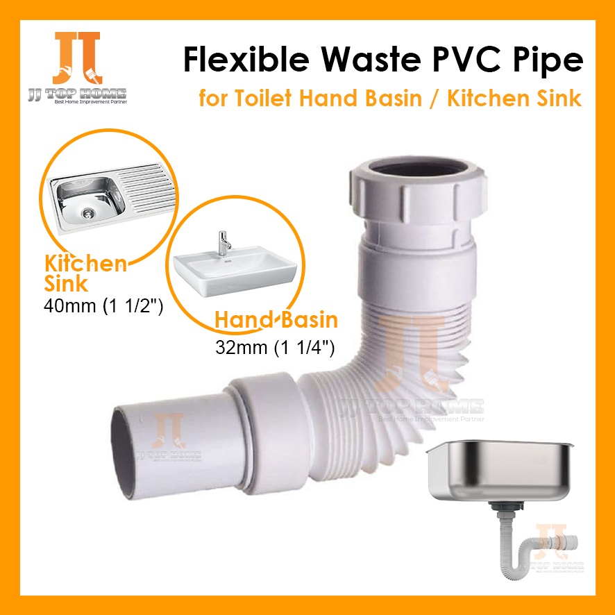 Flexible Uni-trap For Sink & Basin / Flexible Waste Pipe (PVC / Chrome ...