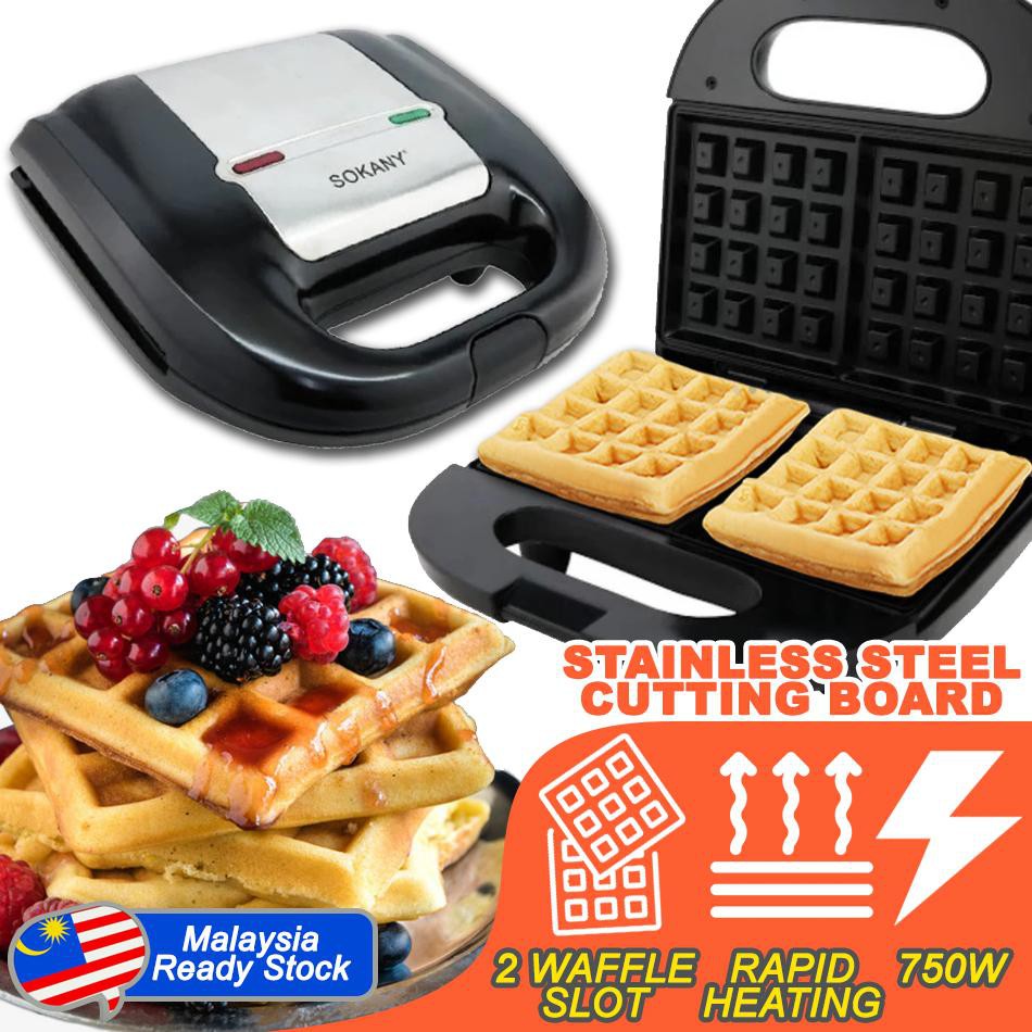 SOKANY 2 IN 1 Slot Electric Rapid Cooking Waffle Maker 750W KJ108