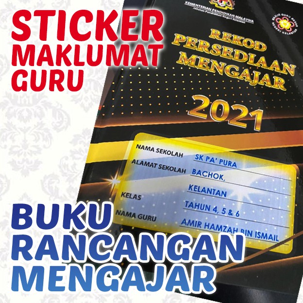 STICKER MAKLUMAT GURU - BUKU RANCANGAN MENGAJAR  Shopee Malaysia