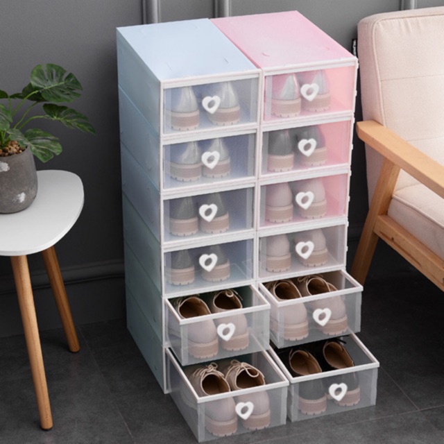 Drawer Type Storage box Shoes Shoe keep transparent Combination Unisex ...