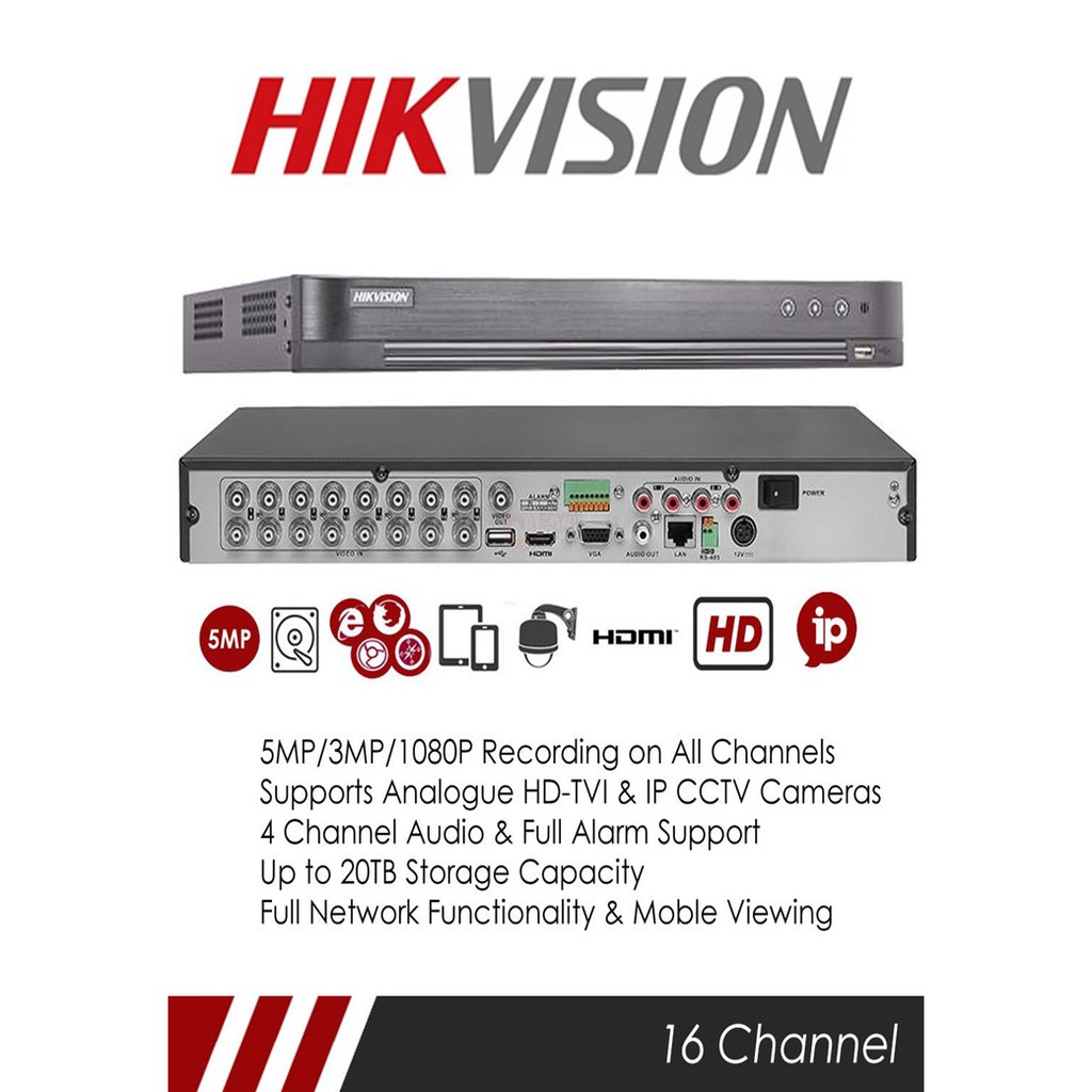 Hikvision 16 Ch 8mp Dvr Ds 7216huhi K2 Shopee Malaysia