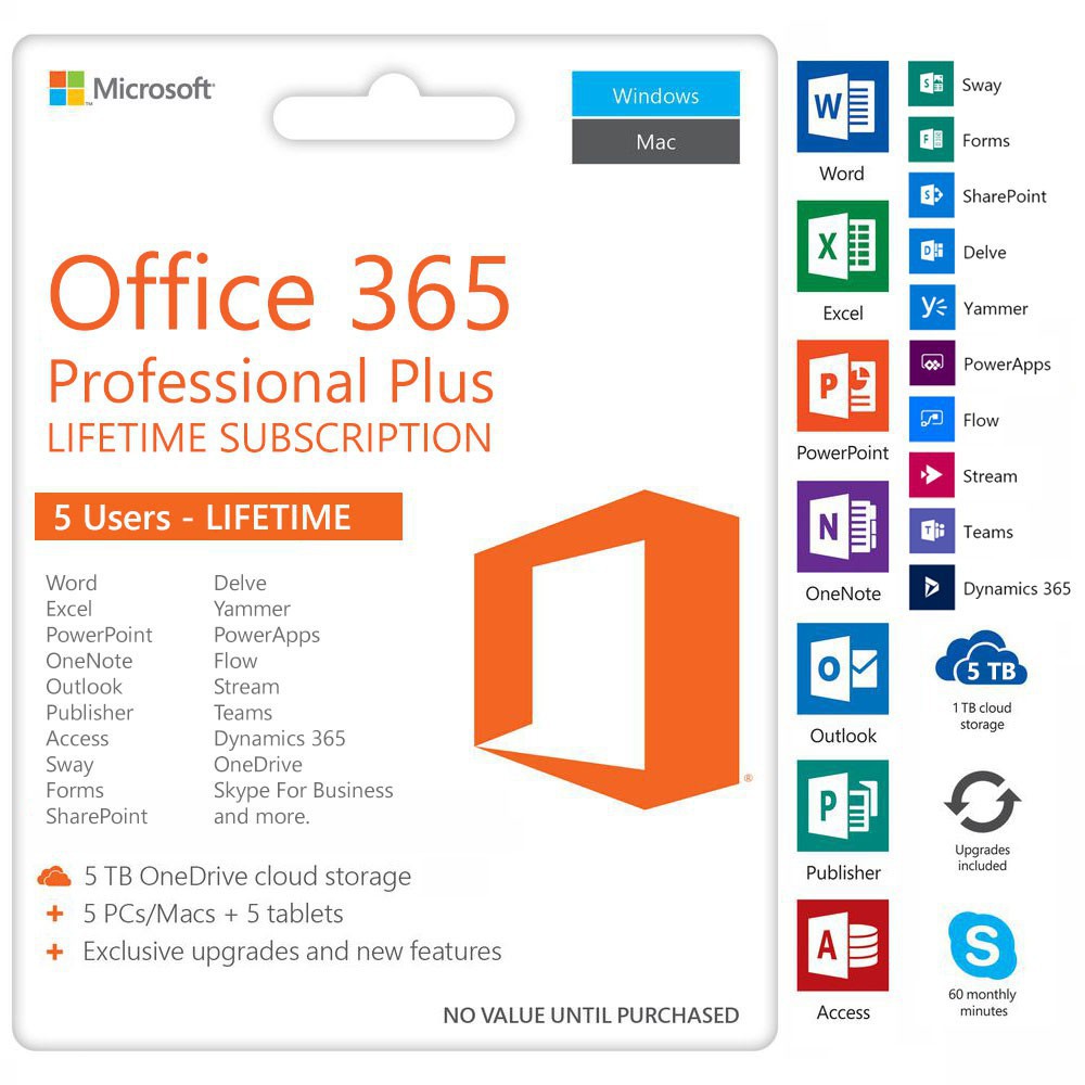 PROMOTION!! Lifetime Microsoft Office 365 (5devices Mac/PC/IOS/Android ...