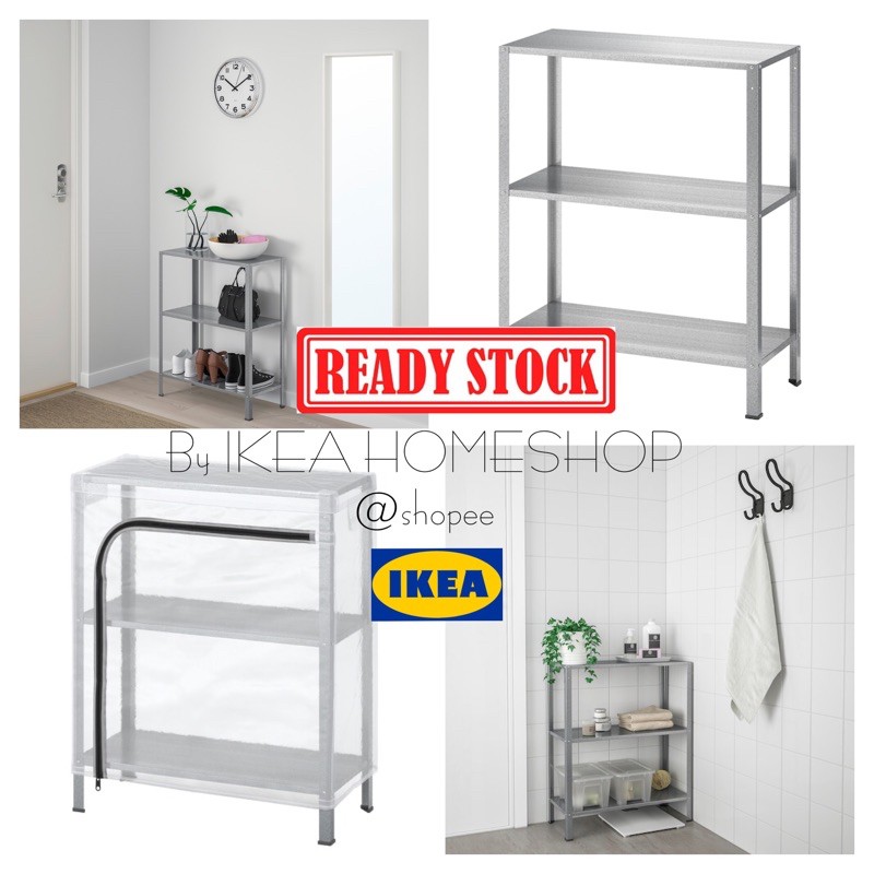IKEA HYLLIS shelving  rack 3 tier Rak besi  ikea serbaguna 